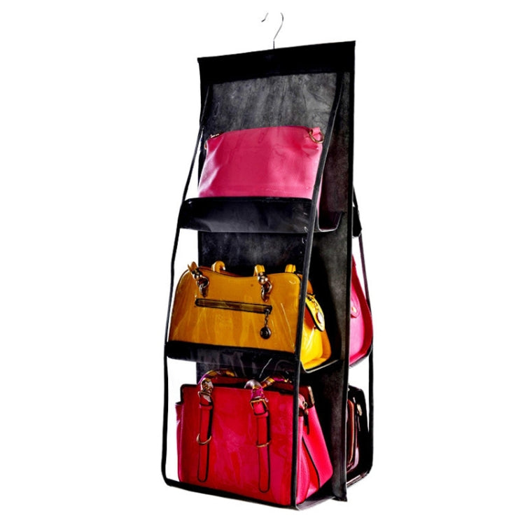 B05005 Doppelseitige Hängetasche mit 6 Fächern, aus Vliesstoff, Hängetaschen-Organizer, B05005 Lila, B05005 Schwarz, B05005 Grau, B05005 Rosenrot, B05005 Grün, B05005 Blau