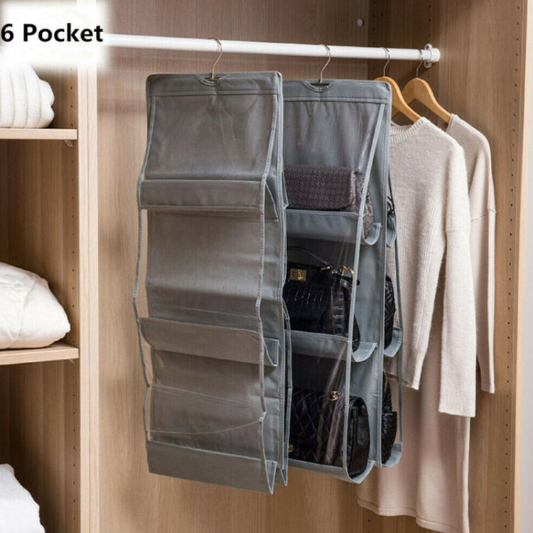 B05005 Doppelseitige Hängetasche mit 6 Fächern, aus Vliesstoff, Hängetaschen-Organizer, B05005 Lila, B05005 Schwarz, B05005 Grau, B05005 Rosenrot, B05005 Grün, B05005 Blau