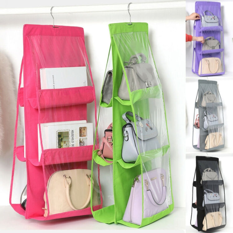 B05005 Doppelseitige Hängetasche mit 6 Fächern, aus Vliesstoff, Hängetaschen-Organizer, B05005 Lila, B05005 Schwarz, B05005 Grau, B05005 Rosenrot, B05005 Grün, B05005 Blau