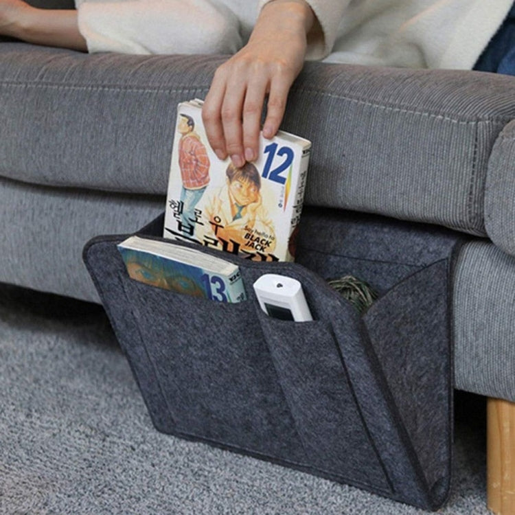 B05006 Filz-Aufbewahrungstasche, Nachttasche zum Aufhängen, Sofa-Bett-Seiten-Aufbewahrungstasche für Kleinteile