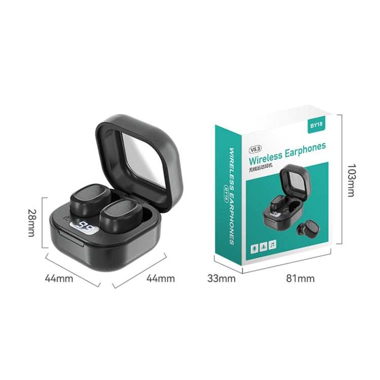 Mit Ladebox Stereo Kabellose Bluetooth Ohrhörer, Stil:, BY17 Schwarz, BY17 Weiß, BY18 Digitalanzeige Schwarz, BY18 Digitalanzeige Weiß