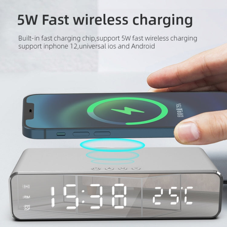 W258 mit Uhr-/Temperaturanzeige, Tischtelefon/-Kopfhörer mit kabelloser Ladefunktion, W258 5W (Silber), W258 5W (Schwarz)