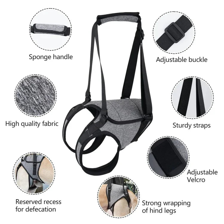 Dekompressions-Reisegurt für die Hinterbeine von Hunden, geeignet für ältere und verletzte Hunde, Größen: S, M, L