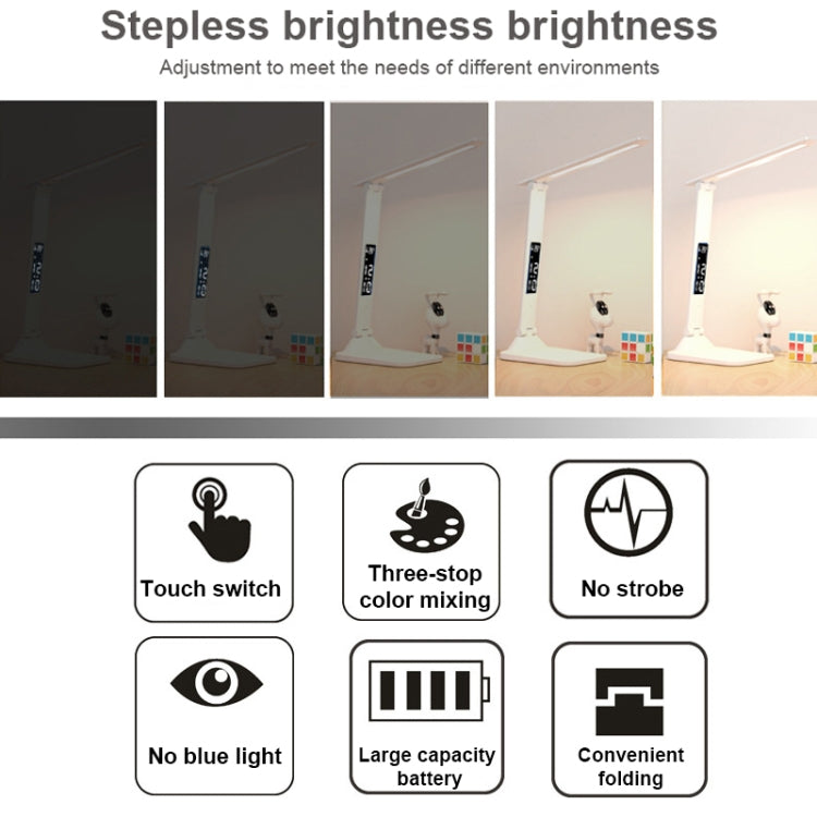 LED Intelligente Digitale Anzeige Faltbare Schreibtischlampe, Stil:, USB Gerade Stecker, Aufladung 2000mAh, Aufladung 3200mAh, Doppelkopf USB Gerade Stecker, Doppelkopf Aufladung 2000mAh, Doppelkopf Aufladung 3200mAh