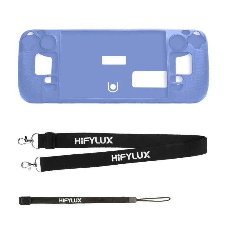Silikonhülle für Steam Deck Hifylux ST-PF14 Spielkonsole, kratzfest, rutschfest, mit Trageschlaufe, Silikonhülle Blau, Silikonhülle Rot