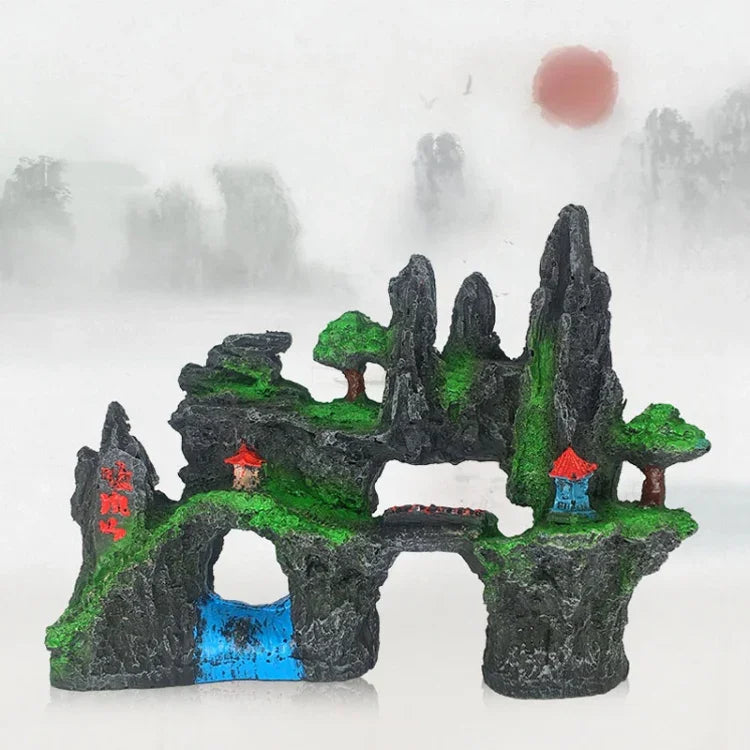 Stein Aquarium Landschaft Simulation Harz Aquarium Dekorative Verzierung, Stil:, Höhlenberg C, Höhlenberg D, Kleiner Felsengarten, Dreibeiniger Felsengarten, Großer Felsengarten, Shunfeng Berg, Yu Berg