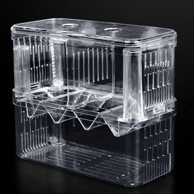 Peacock Fish Doppelschicht Transparente Zuchtisolationsbox Aquarium Zuchtbox, Klein, Groß, Extragroß