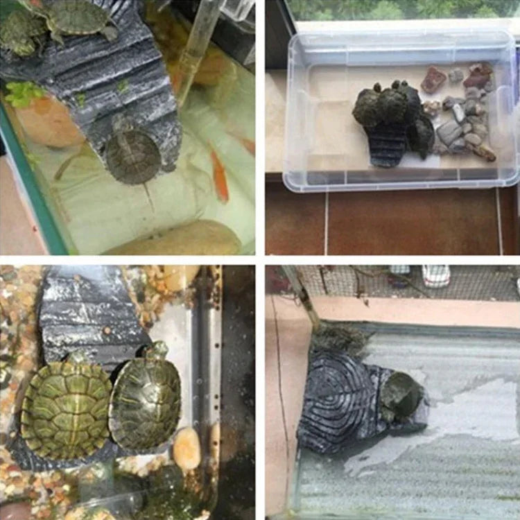 Turtle Aquascape Kletterplattform Reptilienversteck Höhle Dreibeinige Schildkrötenplattform, Klein, Groß