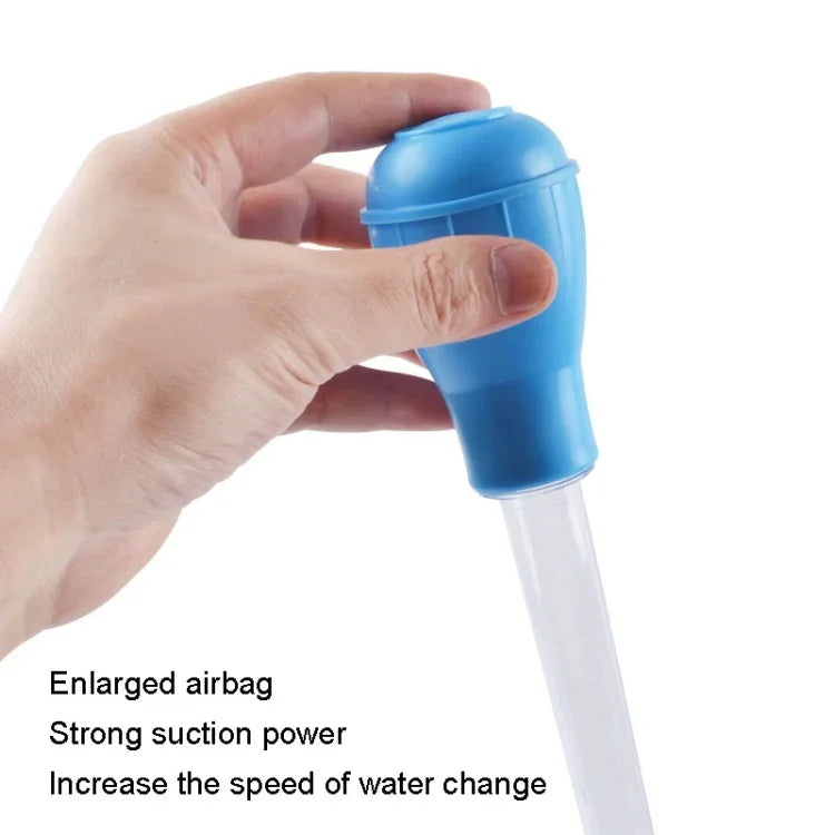 Kleines Aquarium Wasserwechsel Siphonabsauger manuell Mini Saugrohr, Blau, Grün