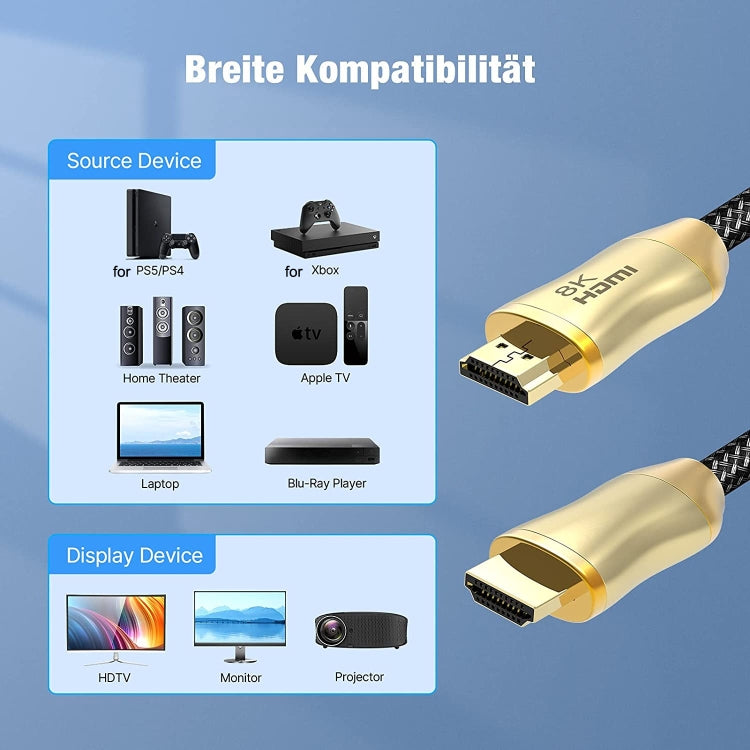 HDMI 2.1 Version 8K 60Hz Für PS4 Kabel Projektor Notebook Set-Top-Box Kabel, HD803 1m, HD803 1,5m, HD803 2m, HD803 3m, HD803 5m, HD803 10m, HD803 15m
