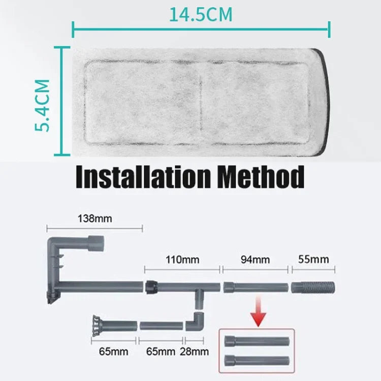 Kleiner externer Wasserfallfilter für Aquarien, CN-Stecker, Jeneca XP-03, Jeneca XP-05, Jeneca XP-09, Jeneca XP-11, Jeneca XP-13