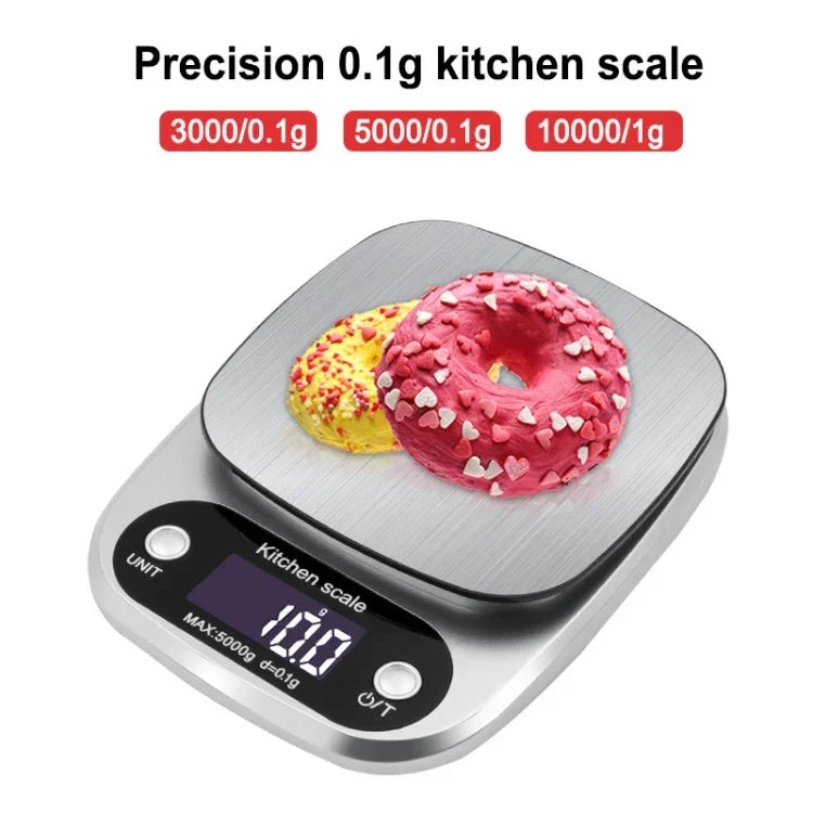 Kleine multifunktionale Küchenwaage, hochpräzise elektronische Waage mit LCD-Digitalanzeige, 3 kg/ 0,1 g, 5 kg/ 0,1 g, 10 kg/ 1 g