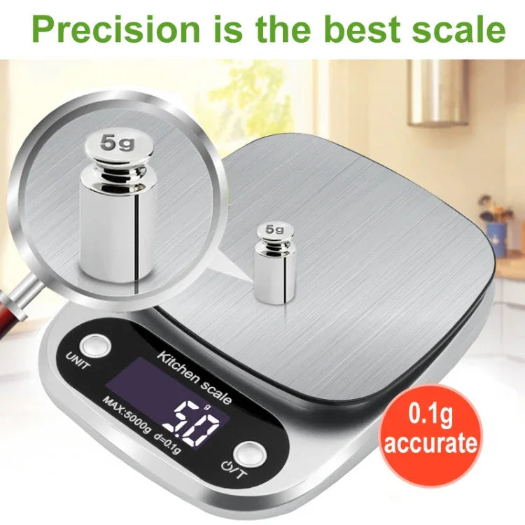 Kleine multifunktionale Küchenwaage, hochpräzise elektronische Waage mit LCD-Digitalanzeige, 3 kg/ 0,1 g, 5 kg/ 0,1 g, 10 kg/ 1 g