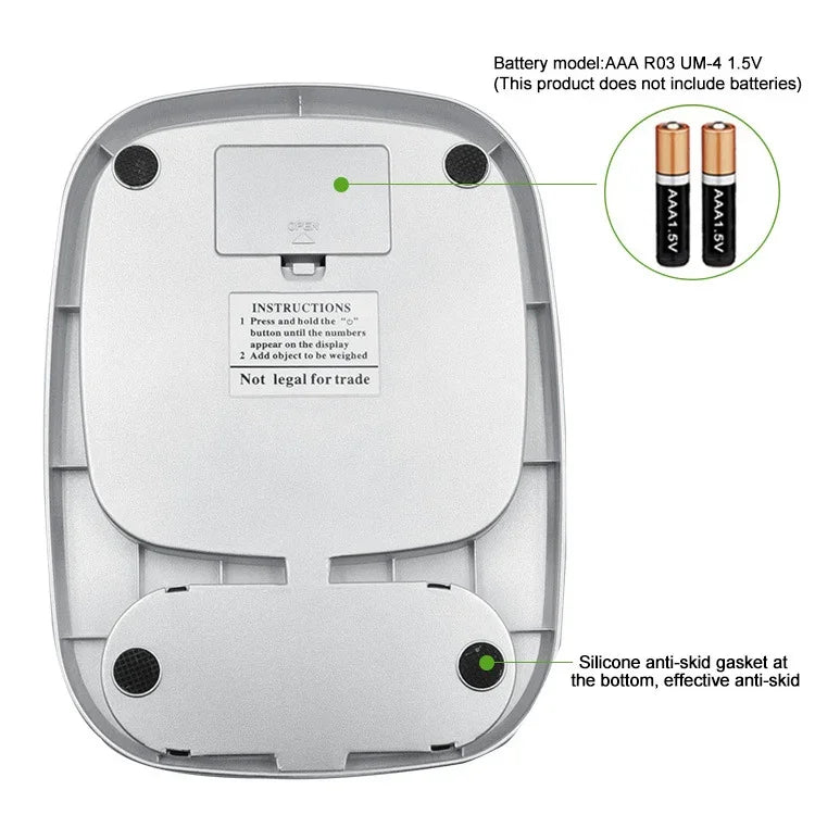 Kleine multifunktionale Küchenwaage, hochpräzise elektronische Waage mit LCD-Digitalanzeige, 3 kg/ 0,1 g, 5 kg/ 0,1 g, 10 kg/ 1 g
