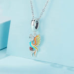 Sterling Silber S925 Phönix Armband Perlen Langlebigkeit Vogel Zirkon Anhänger, SCC2444