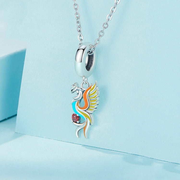 Sterling Silber S925 Phönix Armband Perlen Langlebigkeit Vogel Zirkon Anhänger, SCC2444