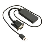 HD55Y VGA zu HDMI Adapterkabel VGA+USB zu HD 1080P Konverter mit Netzteil, VGA+USB zu HDMI
