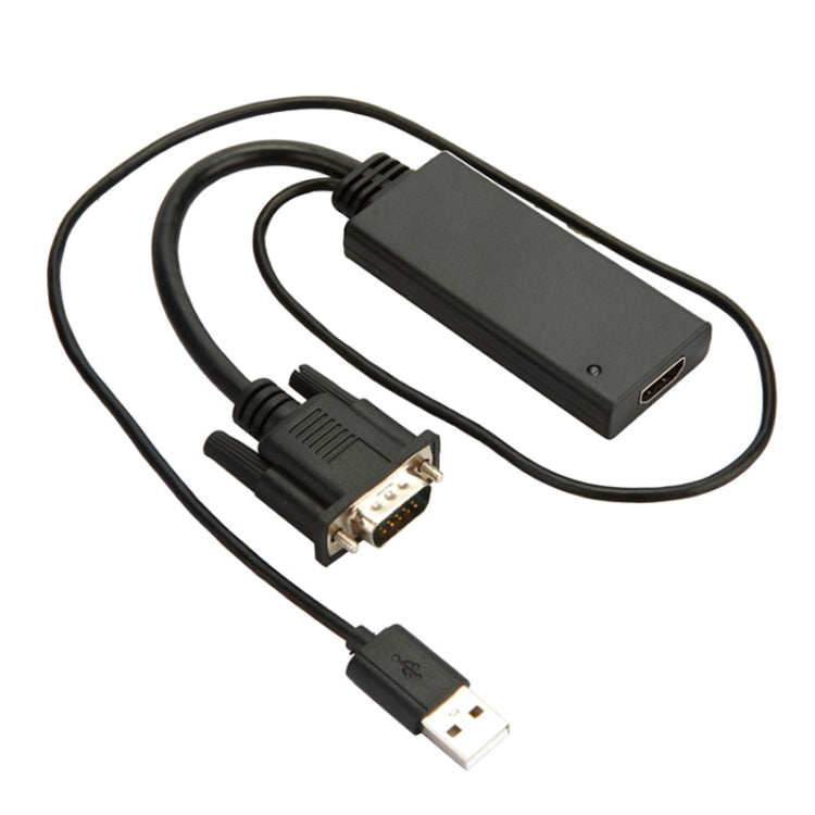 HD55Y VGA zu HDMI Adapterkabel VGA+USB zu HD 1080P Konverter mit Netzteil, VGA+USB zu HDMI