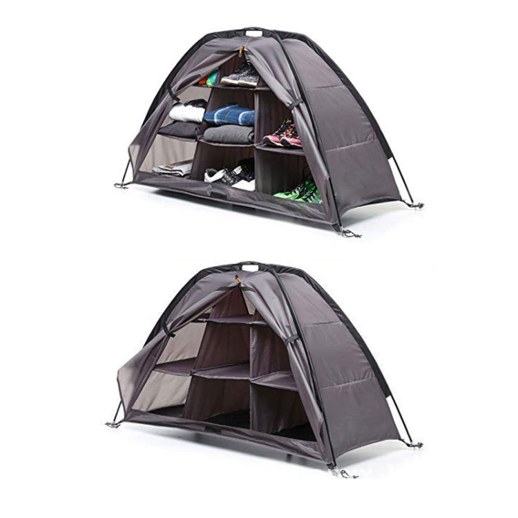 9-Fächer klappbares Camping-Stauraumzelt Schuhschrank für Reisen Wohnmobil Kleider-Organizer