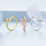 925er Sterlingsilber „Warme Umarmung“ offener, verstellbarer Ring, BSR176, BSR176-B, BSR176-C
