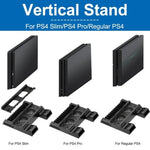 Lüfterständer für PS4 / PS4 Slim / PS4 Pro, vertikaler Konsolenständer mit Dual-Controller-Ladegerät, JL-P1908
