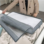 Vlies-Steppdecken-Aufbewahrungstasche, staubdichte Finishing-Tasche für Zuhause, Umzugs-Packtasche, 100 x 50 x 15 cm, Hellgrau, Dunkelgrau, Schwarz