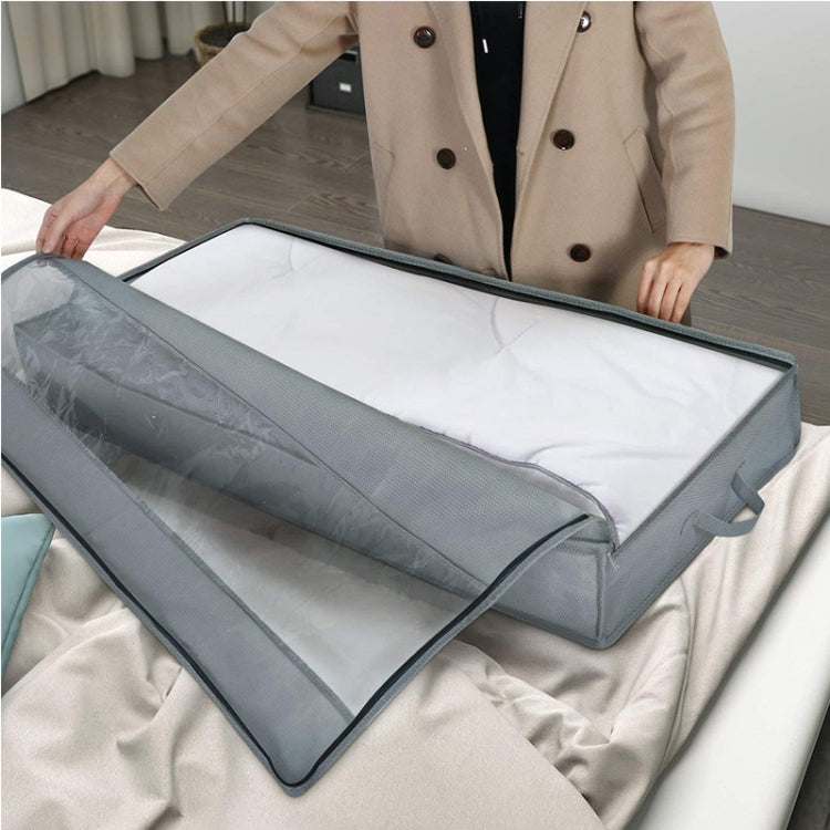 Vlies-Steppdecken-Aufbewahrungstasche, staubdichte Finishing-Tasche für Zuhause, Umzugs-Packtasche, 100 x 50 x 15 cm, Hellgrau, Dunkelgrau, Schwarz