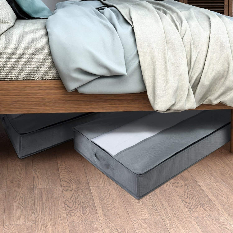 Vlies-Steppdecken-Aufbewahrungstasche, staubdichte Finishing-Tasche für Zuhause, Umzugs-Packtasche, 100 x 50 x 15 cm, Hellgrau, Dunkelgrau, Schwarz