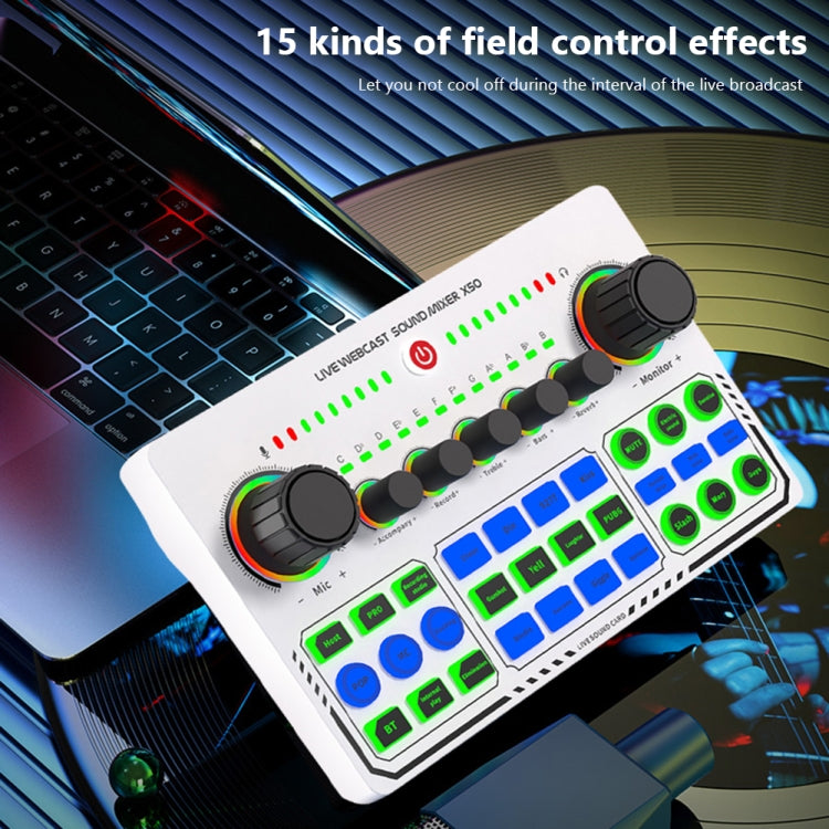 X50 Bluetooth RGB LED Live-Soundkarte mit OTG-Port-Schnittstelle, X50