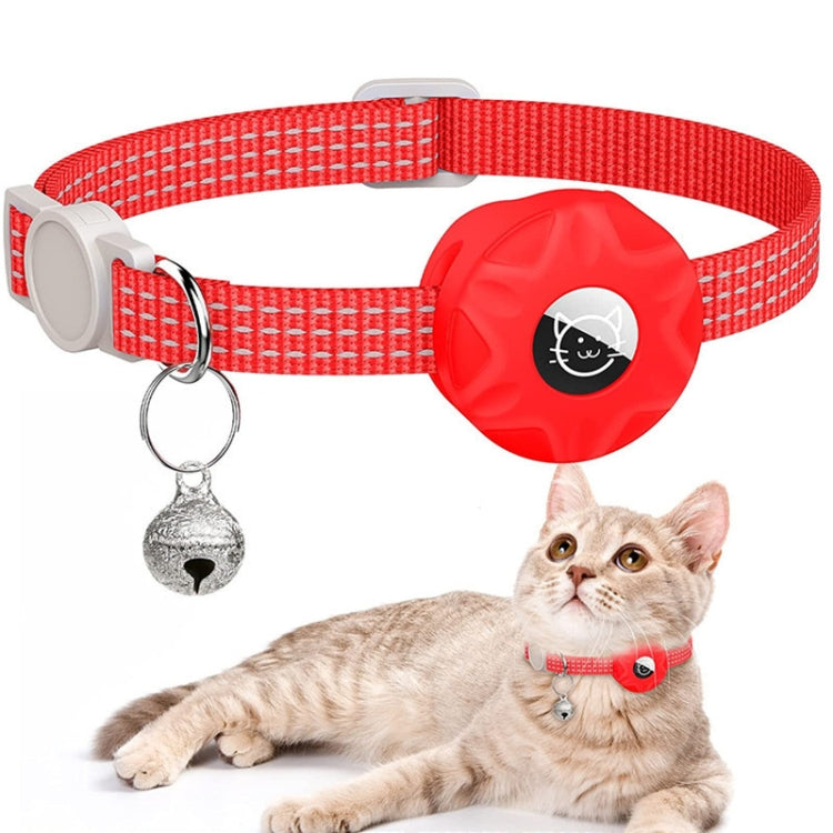 Für AirTag 2. Generation / AirTag 1. Generation Tracker Silikonhülle Reflektierendes Haustier Katzenhalsband mit Glocke