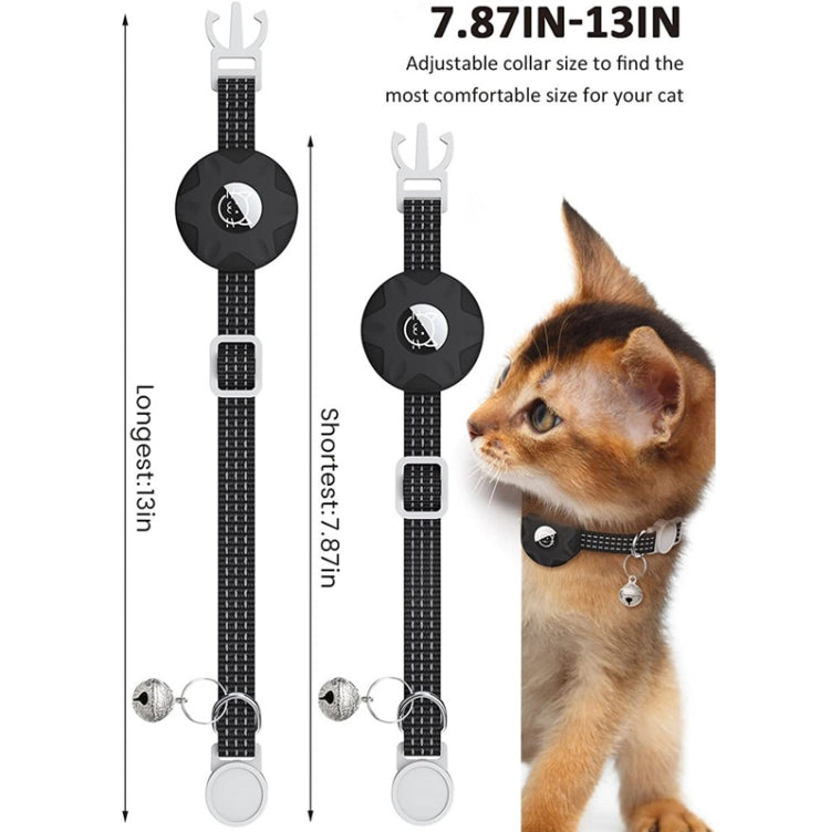 Für AirTag 2. Generation / AirTag 1. Generation Tracker Silikonhülle Reflektierendes Haustier Katzenhalsband mit Glocke