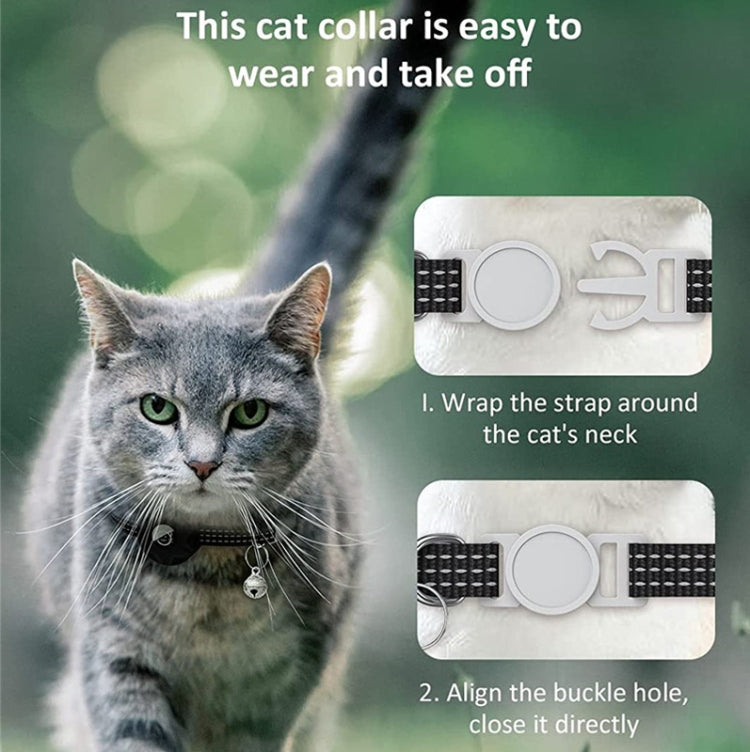 Für AirTag 2. Generation / AirTag 1. Generation Tracker Silikonhülle Reflektierendes Haustier Katzenhalsband mit Glocke