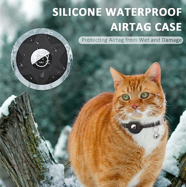 Für AirTag 2. Generation / AirTag 1. Generation Tracker Silikonhülle Reflektierendes Haustier Katzenhalsband mit Glocke