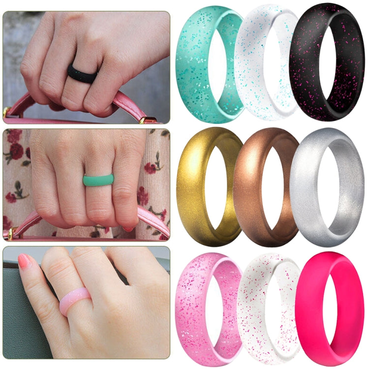 SH100 5,7mm Breiter Silikonring Glitzer Partnerring, Nr.8, Nr.9, Nr.10