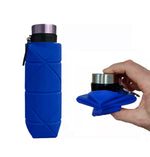 Outdoor Silicone Folding Water Cup Telescopic Water Bottle Travel Drinking Cup With Carabiner, 700ml Black, 700ml Grey, 700ml Red, 700ml Wine Red, 700ml Blue