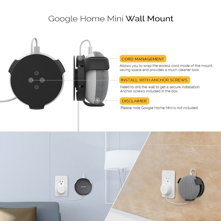 AhaStyle PT62 Wandhalterung Smart Speaker Halterung, Für Google Home Mini Schwarz, Für Google Home Mini Weiß, Für Amazon Echo Dot 3 Schwarz, Für Amazon Echo Dot 3 Weiß