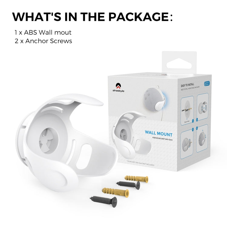 Für Amazon Echo Dot 4/5 AhaStyle PT183 Lautsprecher-Wandhalterung, Für Amazon Echo Dot 4/5 Weiß, Für Amazon Echo Dot 4/5 Schwarz