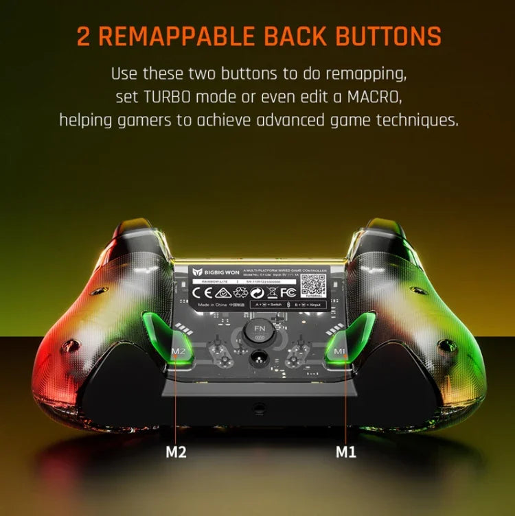 Kabelgebundener RGB-Gamepad-Controller für PC/Switch, BIGBIGWON C1 S