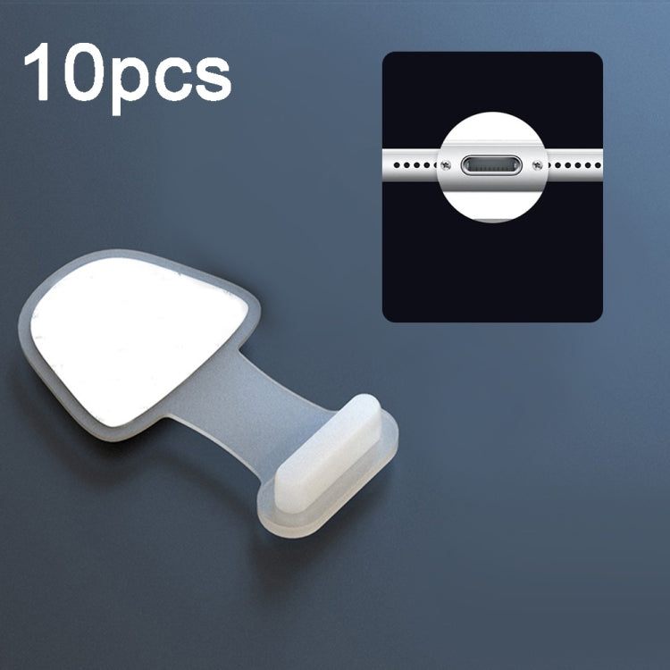 10 Stück Handy Ladeanschluss Silikon Staubschutz Stopfen Rückseitig Klebend Verlustsicher Abdeckung, 8 Pin, USB-C/Type-C