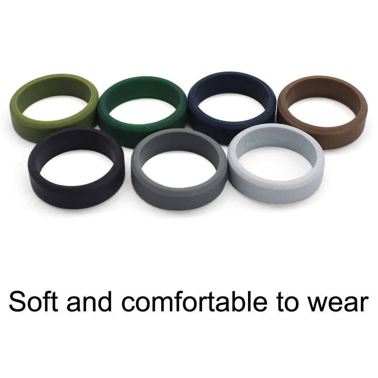 SIR062 8MM Breiter Abgeschrägter Silikonring Sportring, Nr.7, Nr.8, Nr.9, Nr.11, Nr.12, Nr.13