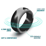 SiR013 8.7mm Curved Outdoor Sports Silicone Ring, No.7, No.8, No.9, No.10