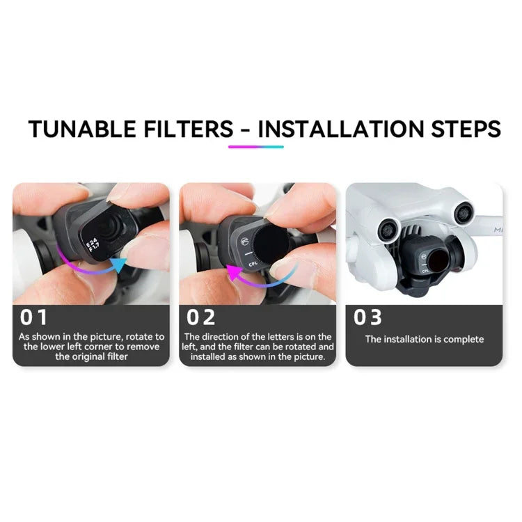 Für DJI Mini 3 Pro RCSTQ PL-Filter Drohnenzubehör, ND8/PL, ND16/PL, ND32/PL, ND64/PL, 4-in-1 ND/PL 8/16/32/64, 6-in-1 UV+CPL+ND/PL 8/16/32/64