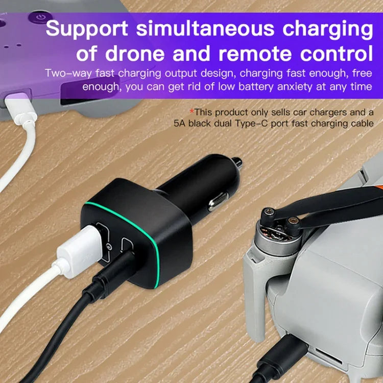 Für DJI Mavic 3/Mini 2 RCSTQ 100W 2-in-1-Autoladegerät, Für DJI Mavic 3/Mini 2
