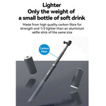 TELESIN 3M Carbonfaser-Selfie-Stick-Monopod mit 1/4-Zoll-Schraube für Action-Kameras, 3 m