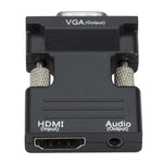Projektor HDMI Adapter mit Audiokabel Computer HD Konverter, HDMI zu VGA, VGA zu HDMI