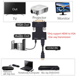 Projektor HDMI Adapter mit Audiokabel Computer HD Konverter, HDMI zu VGA, VGA zu HDMI
