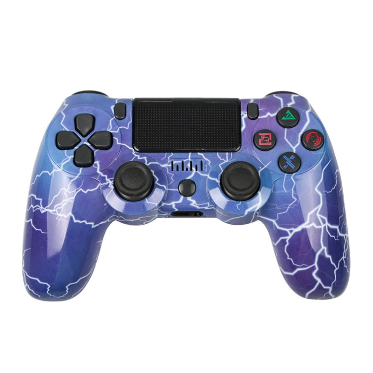 Für PS4 Kabelloser Bluetooth Gamecontroller mit Lichtleiste Dual-Vibrations-Gamepad, Weiß, Schwarz, Rot, Blau, Grün, Rosarot, Buchstabe, Linie, Feuergeist, Cartoon, Hulk, Skelett, Zahnrad, Blitz, Flamme, Wolke, Ausbruch, Holzmaserung, Sternrot