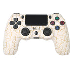 Für PS4 Kabelloser Bluetooth Gamecontroller mit Lichtleiste Dual-Vibrations-Gamepad, Weiß, Schwarz, Rot, Blau, Grün, Rosarot, Buchstabe, Linie, Feuergeist, Cartoon, Hulk, Skelett, Zahnrad, Blitz, Flamme, Wolke, Ausbruch, Holzmaserung, Sternrot
