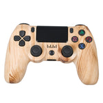 Für PS4 Kabelloser Bluetooth Gamecontroller mit Lichtleiste Dual-Vibrations-Gamepad, Weiß, Schwarz, Rot, Blau, Grün, Rosarot, Buchstabe, Linie, Feuergeist, Cartoon, Hulk, Skelett, Zahnrad, Blitz, Flamme, Wolke, Ausbruch, Holzmaserung, Sternrot