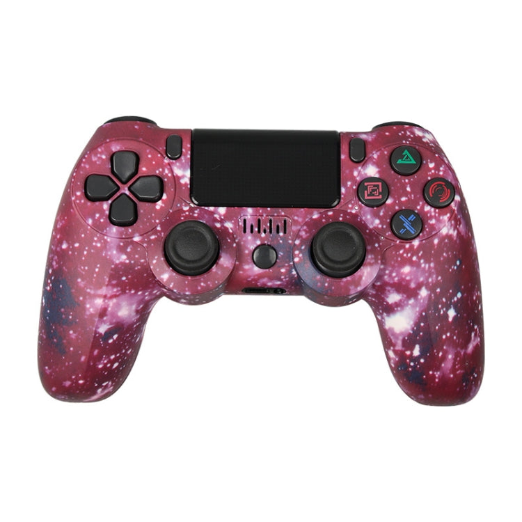 Für PS4 Kabelloser Bluetooth Gamecontroller mit Lichtleiste Dual-Vibrations-Gamepad, Weiß, Schwarz, Rot, Blau, Grün, Rosarot, Buchstabe, Linie, Feuergeist, Cartoon, Hulk, Skelett, Zahnrad, Blitz, Flamme, Wolke, Ausbruch, Holzmaserung, Sternrot